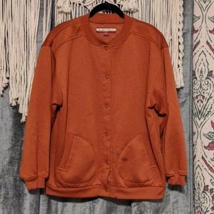 Vintage | Orange Snap Button Sweatshirt